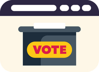 Online voting concept showing a ballot box displayed on a website