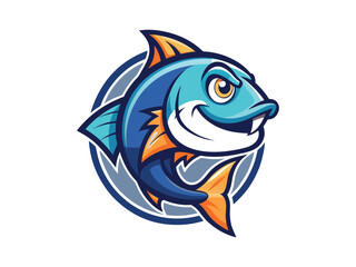 a fish with a big smile on its face Mascot Unique Logo Design