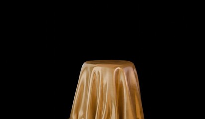 Round podium, cloth covered round base, podium cloth background, 3D illustration © nana