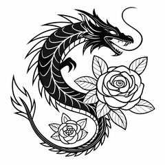 Hand drawn chines dragon design
