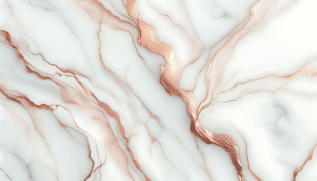 White Marble with Rose Gold Veins

