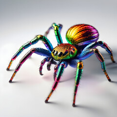 Fototapeta premium A rainbow spider on a white background
