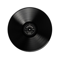 Black Vinyl Record Isolated On Transparent Background	