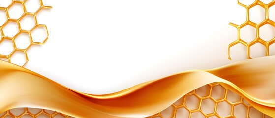 A gold colored background with a honeycomb pattern