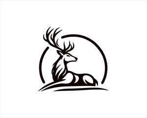 Deer logo vector illustration