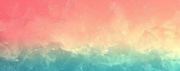 Obraz premium Three colors background with emprt space for user text. Torquise or green, yellow and peach red