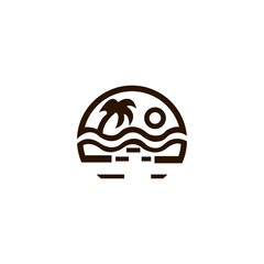 Beach high quality vector logo design