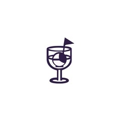 Alcohol cup vector icon style logo design