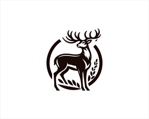 Deer logo vector illustration