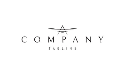 Vector logo with an abstract image of a drone in the form of the letter A.