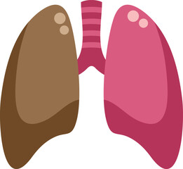 This illustration shows the difference between healthy lungs and a smoker's lungs