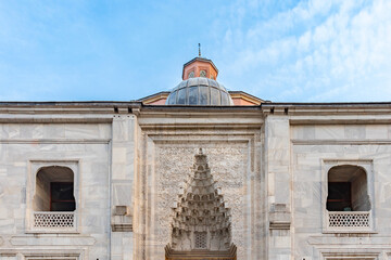 The Green Mosque in front of the Green Tomb in Bursa. 