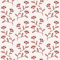 Abstract seamless pattern with flower. Monochrome background. Geometric print with flower element.