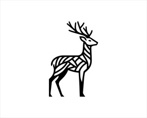 
Deer logo vector template. Deer head icon symbol vector illustration. Deer silhouette logo black and white.