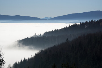 Autumn fog in the mountains of the Little Beskids © Mariusz