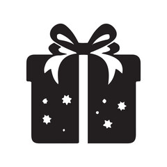 Silhouette gift box. Vector gift box for the holidays like Christmas, valentines day, birthday. Giftboxes vector illustration.