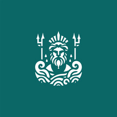 Poseidon god logo