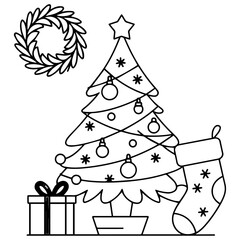 Merry Christmas text icon vector illustration 