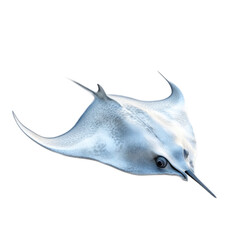 Fototapeta premium Graceful Blue Stingray Swimming in Ocean Waters