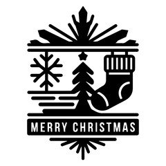 Merry Christmas vector icon illustration.