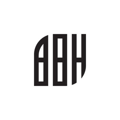 ABH letter logo design with white background in illustrator, vector logo modern alphabet font