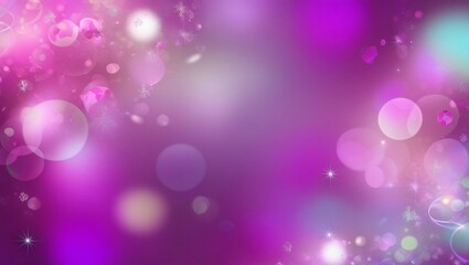 Vibrant purple bokeh background with glowing lights, sparkling stars, and abstract bubbles, perfect for festive designs and digital projects