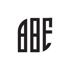 ABE letter logo design with white background in illustrator, vector logo modern alphabet font