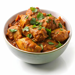 Fototapeta premium A bowl of chicken karahi, a flavorful Pakistani dish with tender chicken
