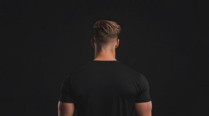 Male model wearing a black t-shirt – Representing casual fashion, modern style, and effortless elegance in clothing
