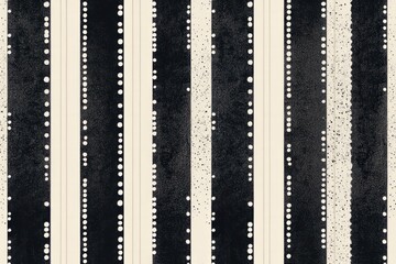 A seamless wallpaper pattern featuring elegant, monochromatic stripes and dots, creating a simple yet sophisticated design that suits any contemporary space