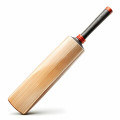 A cricket bat placed on a white background, highlighting