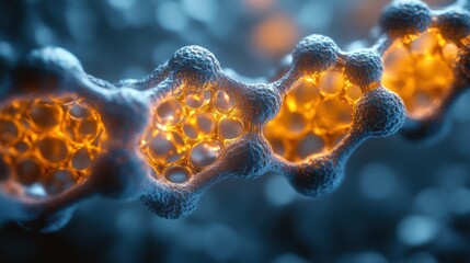 Obraz premium Close-up of nanostructures within a graphene battery cell.