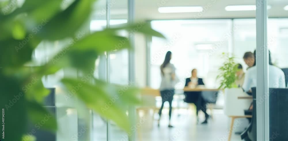Poster Modern Office Environment with Blurred Background Showing Professional Workplace Setting : Generative AI