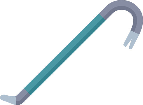 recommend clip art: Crowbar tool made of metal lying on white background