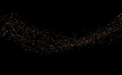 New year celebrations glittering stars confetti explosion on black background. Seamless gold glittering stars glowing for new year and festival celebration.