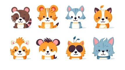 Fototapeta premium Create a playful and fun logo for a pet-related business, utilizing adorable animal illustrations on a white background