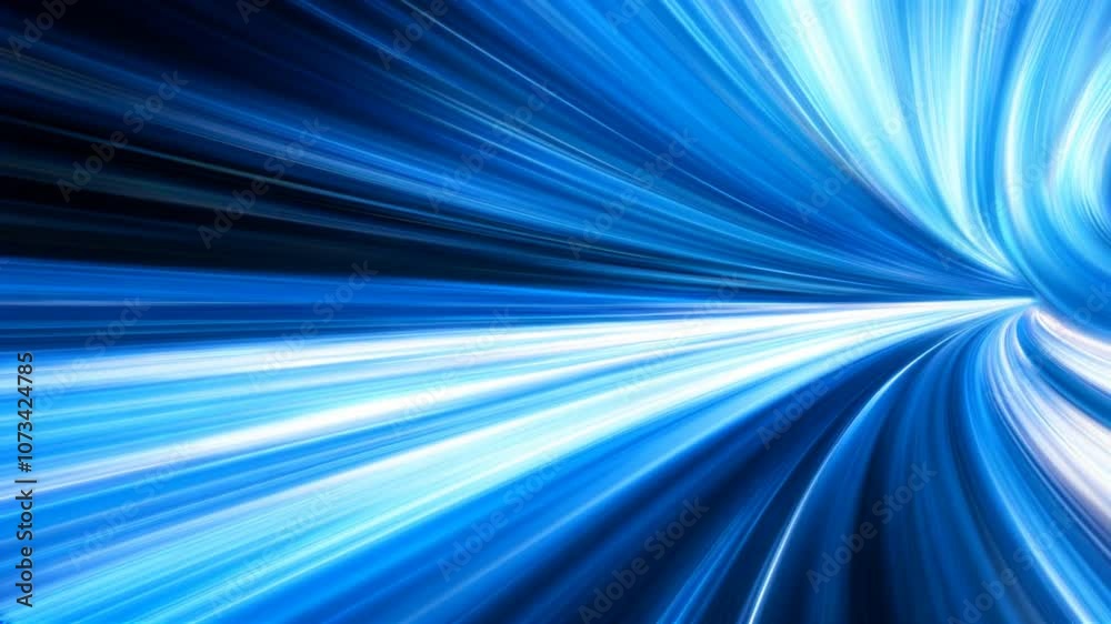 Aufkleber bright blue light waves indicating highspeed motion in a digital stream : generative ai