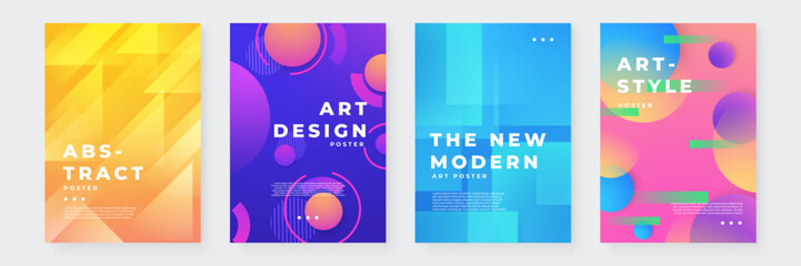 Vibrant Abstract Art Posters with Modern Design Elements