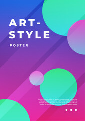 Colorful Abstract Art Design Posters With Modern Geometric Patterns