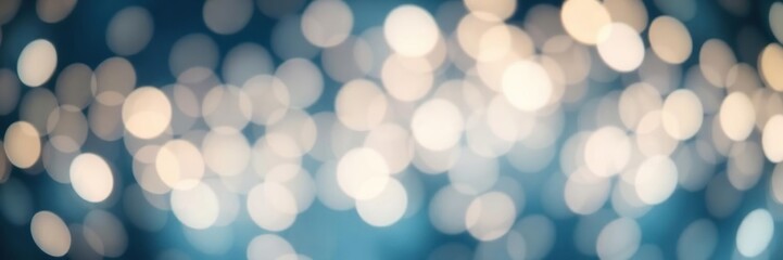 Fototapeta premium Blurry blue background with sparkling bokeh lights, smooth, bokeh