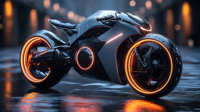 Futuristic electric bike powered by graphene battery - Powered by Adobe