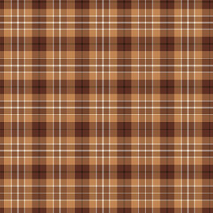 Plaid repeat pattern.Checkered tartan gingham seamless pattern in brown. Geometric graphic vector illustration background design for fabric and prints.