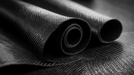Black Rolled Up Yoga Mat