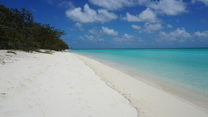 Simple blue beautiful tropical dream beach of Heron Island Queensland Australia