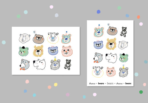 Posters With Cute Bears Layout
