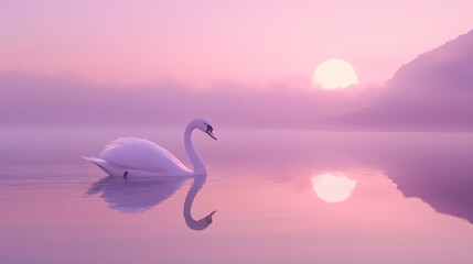 Fototapeta premium swans in the lake