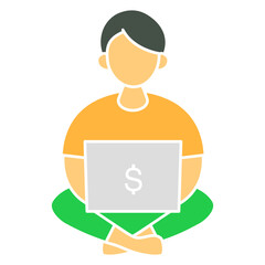 illustration of a man with laptop