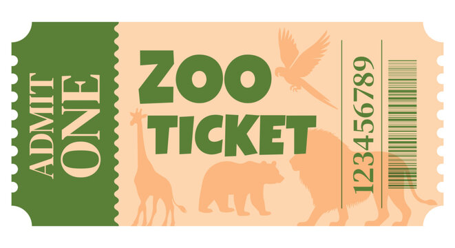 Zoo ticket admit one animals