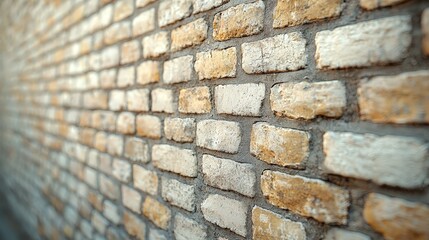 A close-up view of a textured brick wall showcasing earthy tones and patterns.