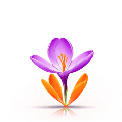 Elegant Saffron Crocus in Minimalist Style